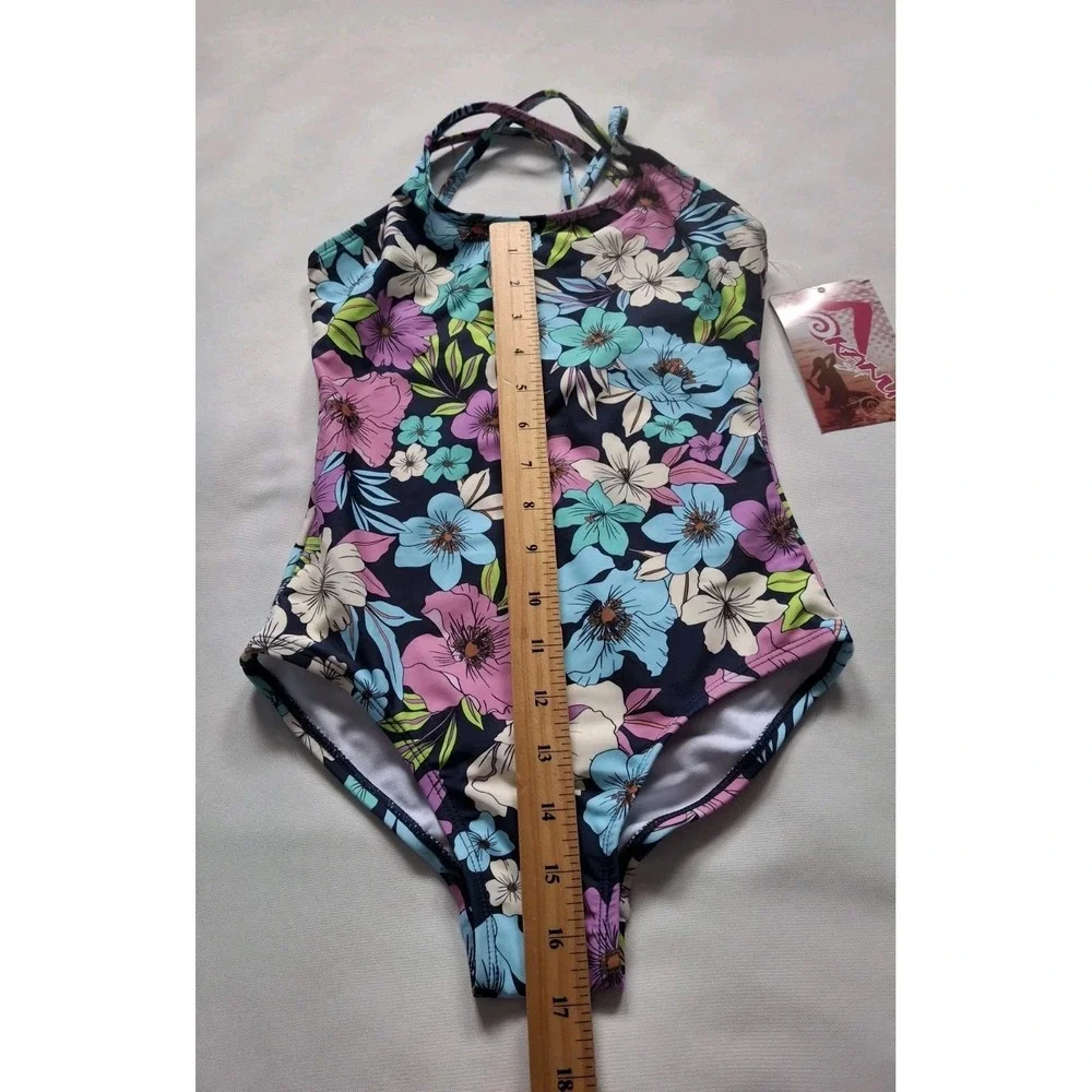 Kanu‎ Surf  Swimsuit Girls 8 Floral Navy One Piece Tina 3823